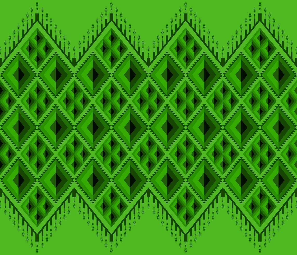 Stickerei indisch aztekisch ethnisch Muster im Grün vektor