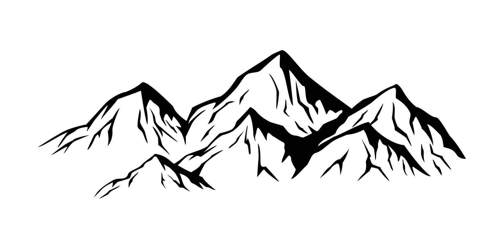 Berge Silhouette Design. Abenteuer Logo, Zeichen und Symbol. vektor