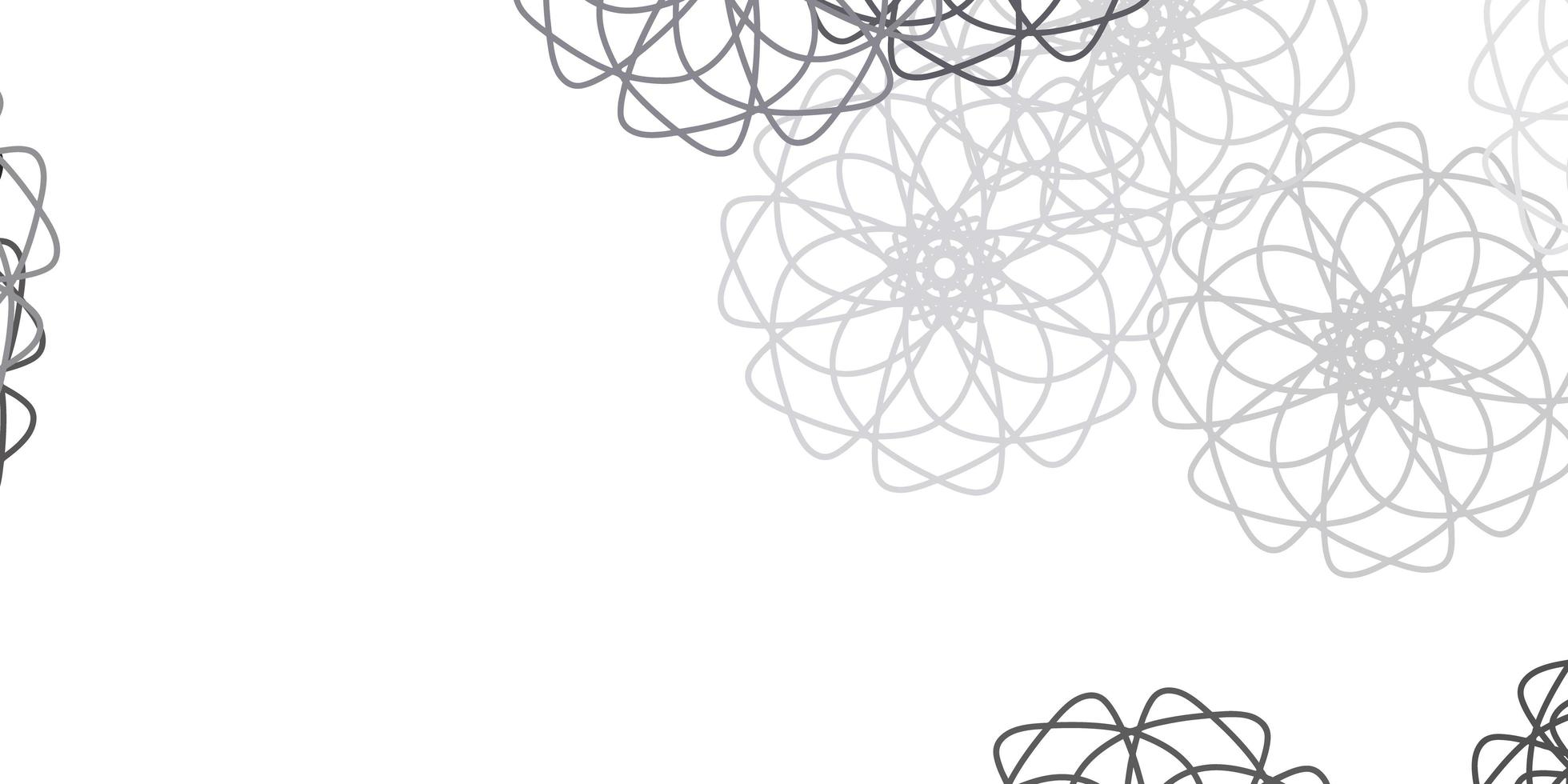 ljusgrå vektor doodle textur med blommor