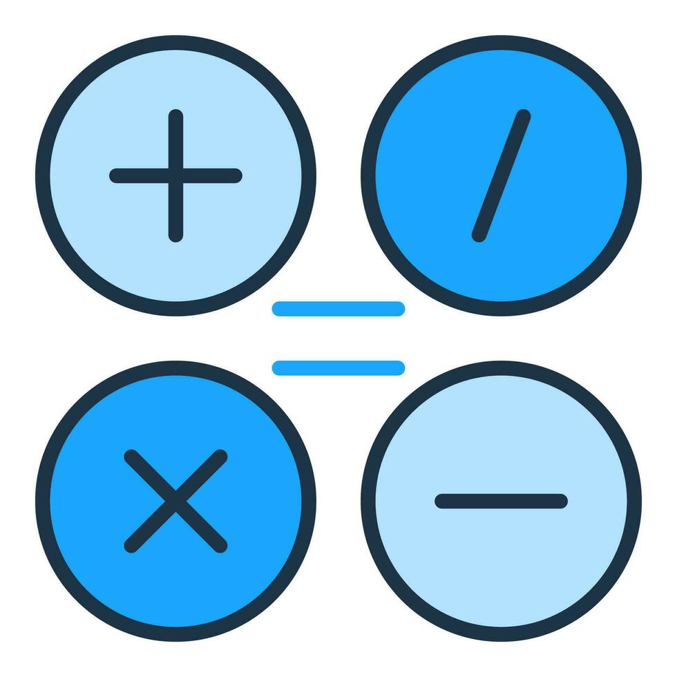 grundläggande matematik symboler vektor matematik begrepp färgad ikon