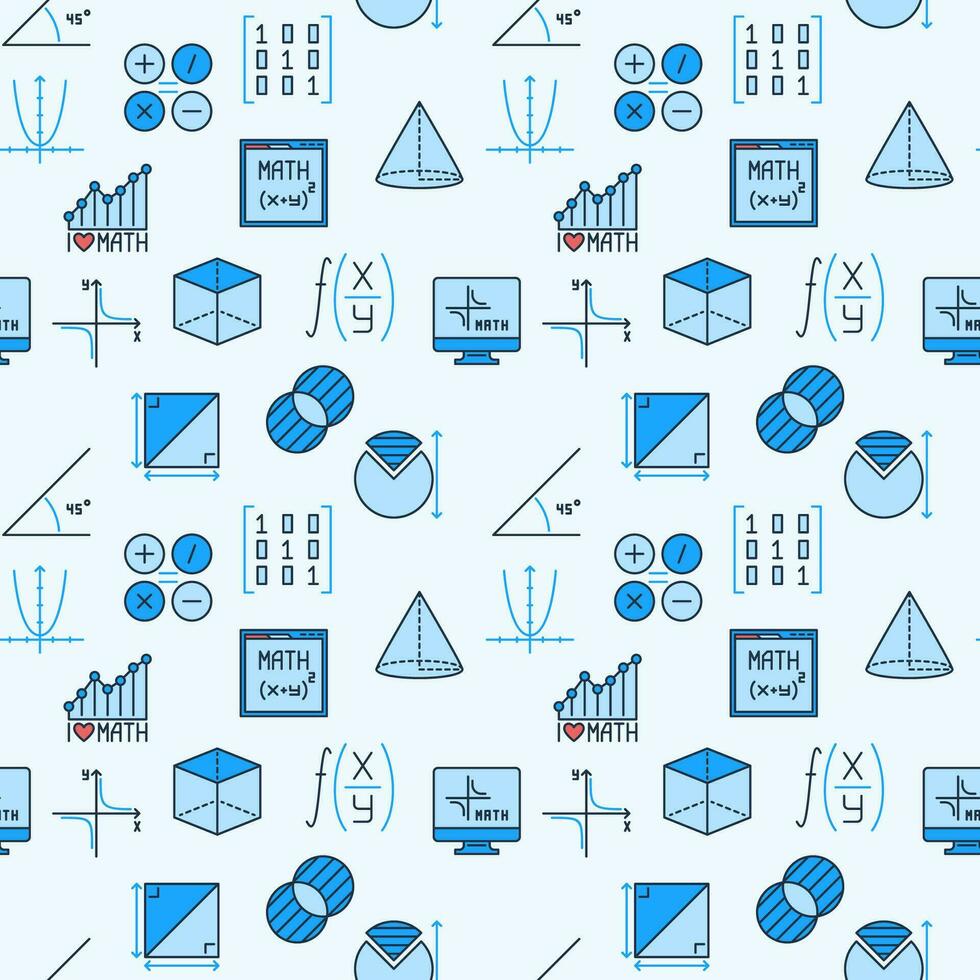 Mathematik Blau nahtlos Muster - - Wissenschaft Vektor kreativ Hintergrund