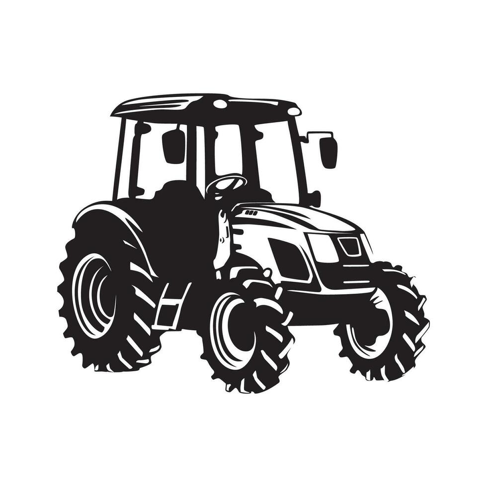 Traktor Silhouette Design. Landwirtschaft Maschine Zeichen und Symbol. Bauernhof Ausrüstung. vektor