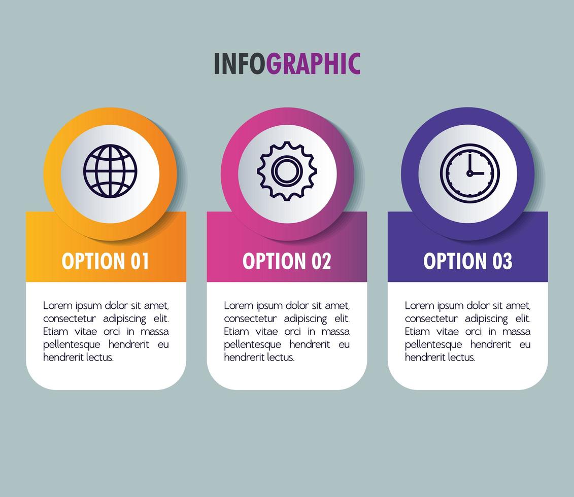 infografisk mall med affärsikoner koncept vektor