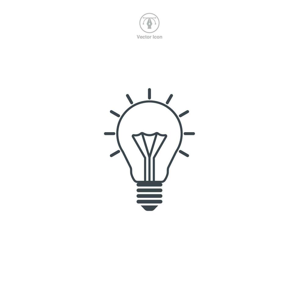 ljus Glödlampa ikon. en kreativ och innovativ vektor illustration av en ljus Glödlampa, representerar idéer, inspiration, och ljus lösningar.