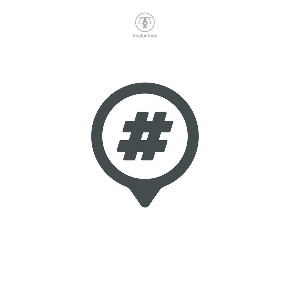 Hashtag Symbol Vektor Darstellung betonen Sozial Medien Interaktion, Trend Themen, und online taggen, perfekt zum Digital Kommunikation Plattformen