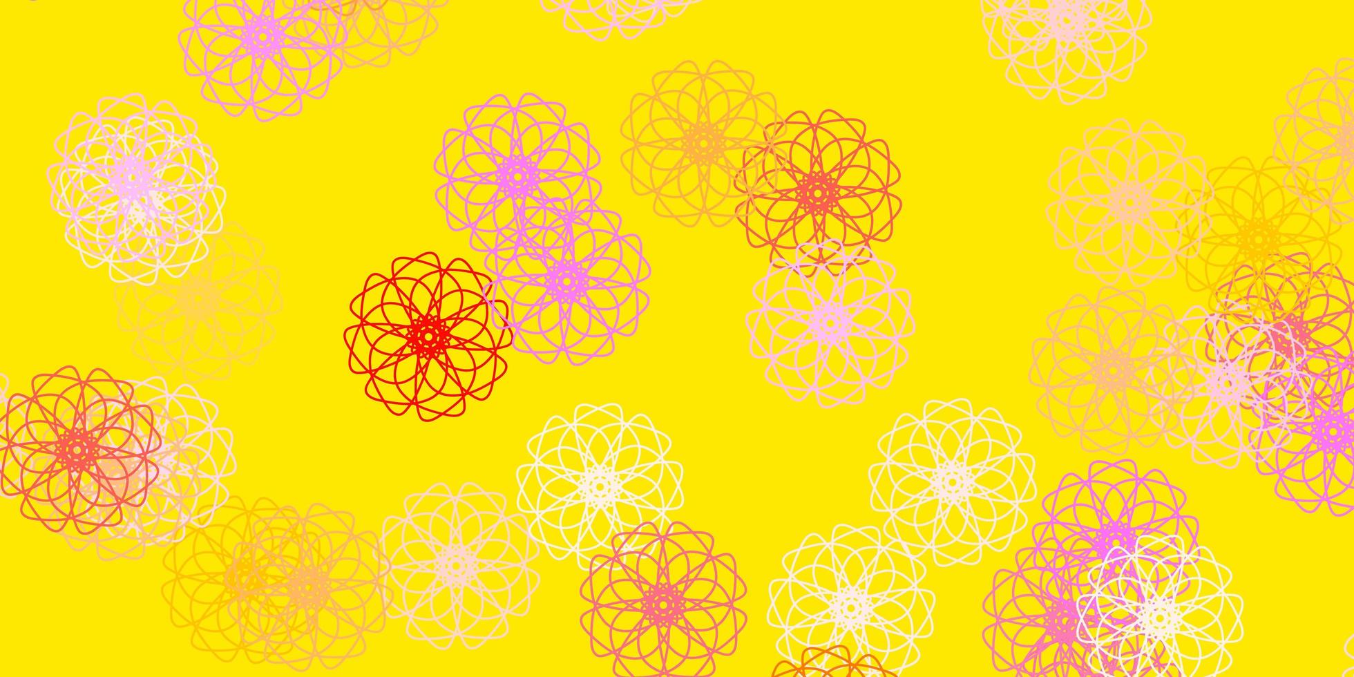ljusrosa gula vektor naturliga konstverk med blommor