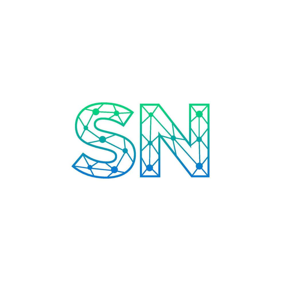 abstrakt Brief sn Logo Design mit Linie Punkt Verbindung zum Technologie und Digital Geschäft Unternehmen. vektor