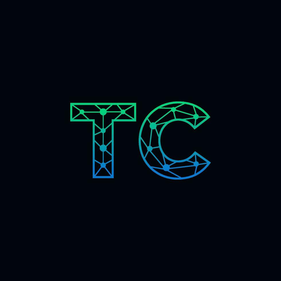abstrakt brev tc logotyp design med linje punkt förbindelse för teknologi och digital företag företag. vektor