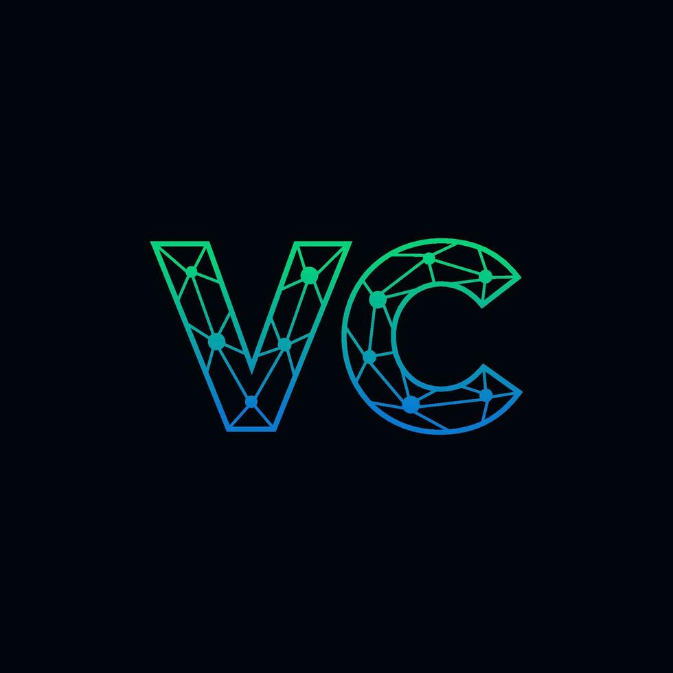 abstrakt Brief vc Logo Design mit Linie Punkt Verbindung zum Technologie und Digital Geschäft Unternehmen. vektor