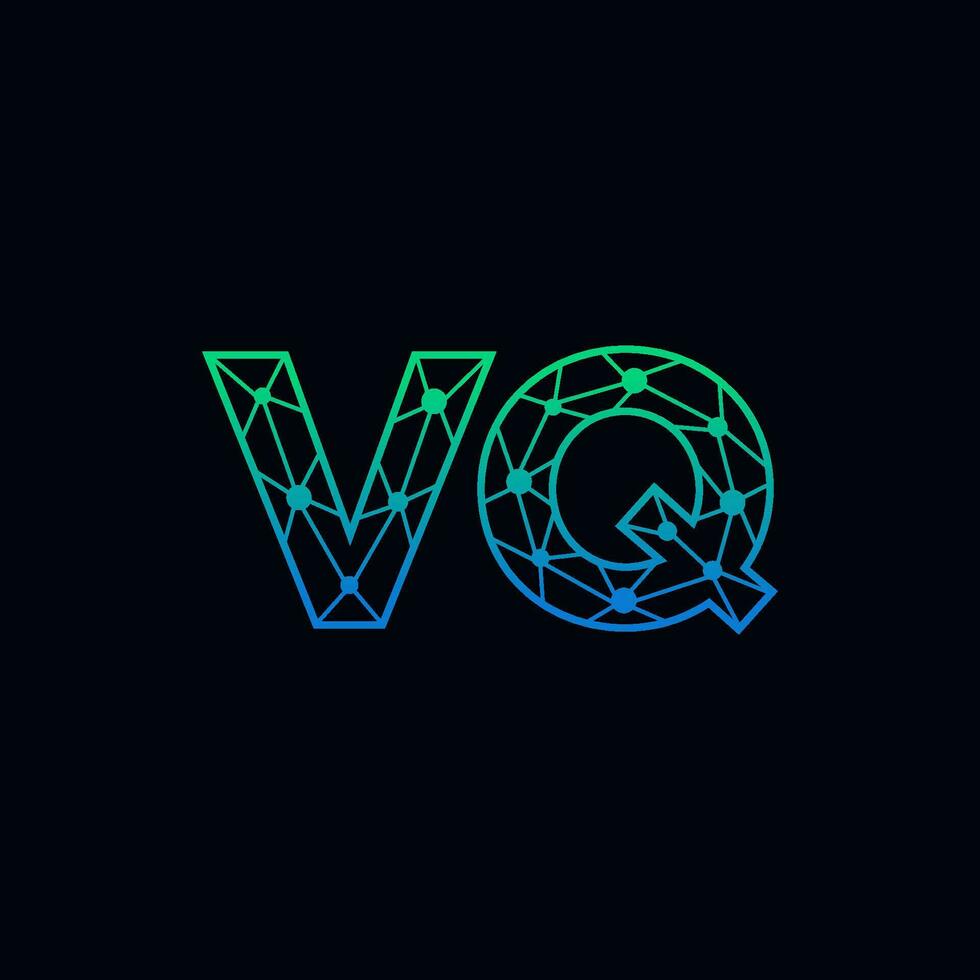 abstrakt Brief vq Logo Design mit Linie Punkt Verbindung zum Technologie und Digital Geschäft Unternehmen. vektor