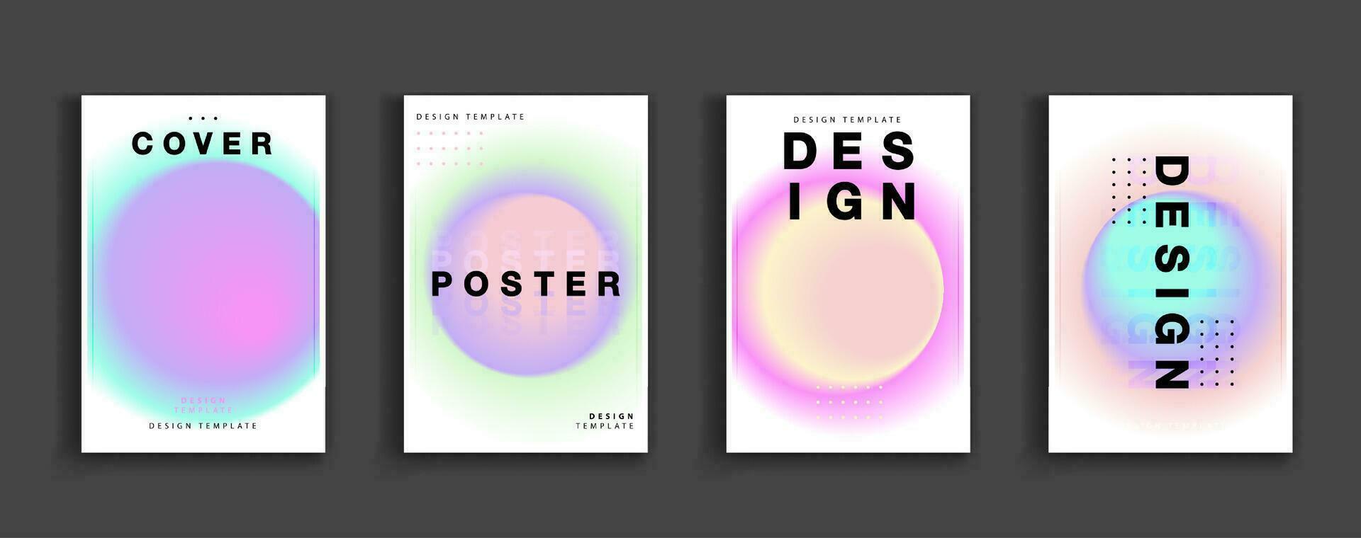 beschwingt minimal Poster Sammlung mit abstrakt Gradient Kreise. Hintergründe Farbe Gradient. anwendbar zum Banner Design, Abdeckung, Einladung, Party Flyer, Anwendung, Netz Design, Webseiten, Vektor Design