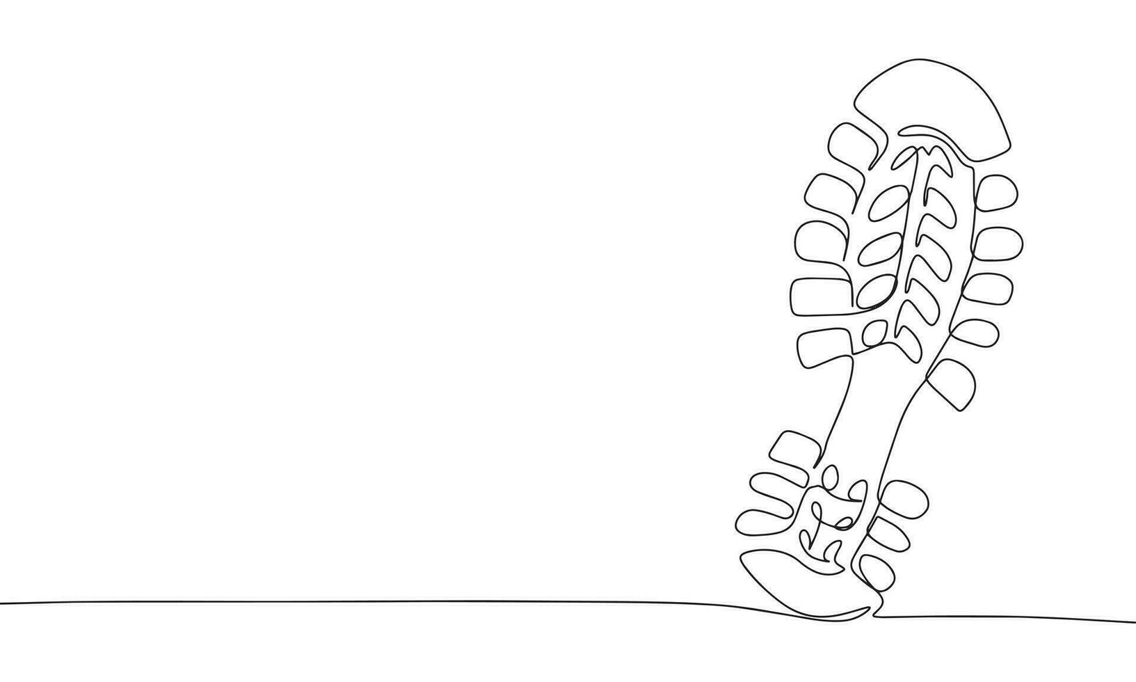 manlig fotavtryck isolerat på vit bakgrund. ett linje kontinuerlig fotavtryck vektor illustration. översikt, linje konst silhuett