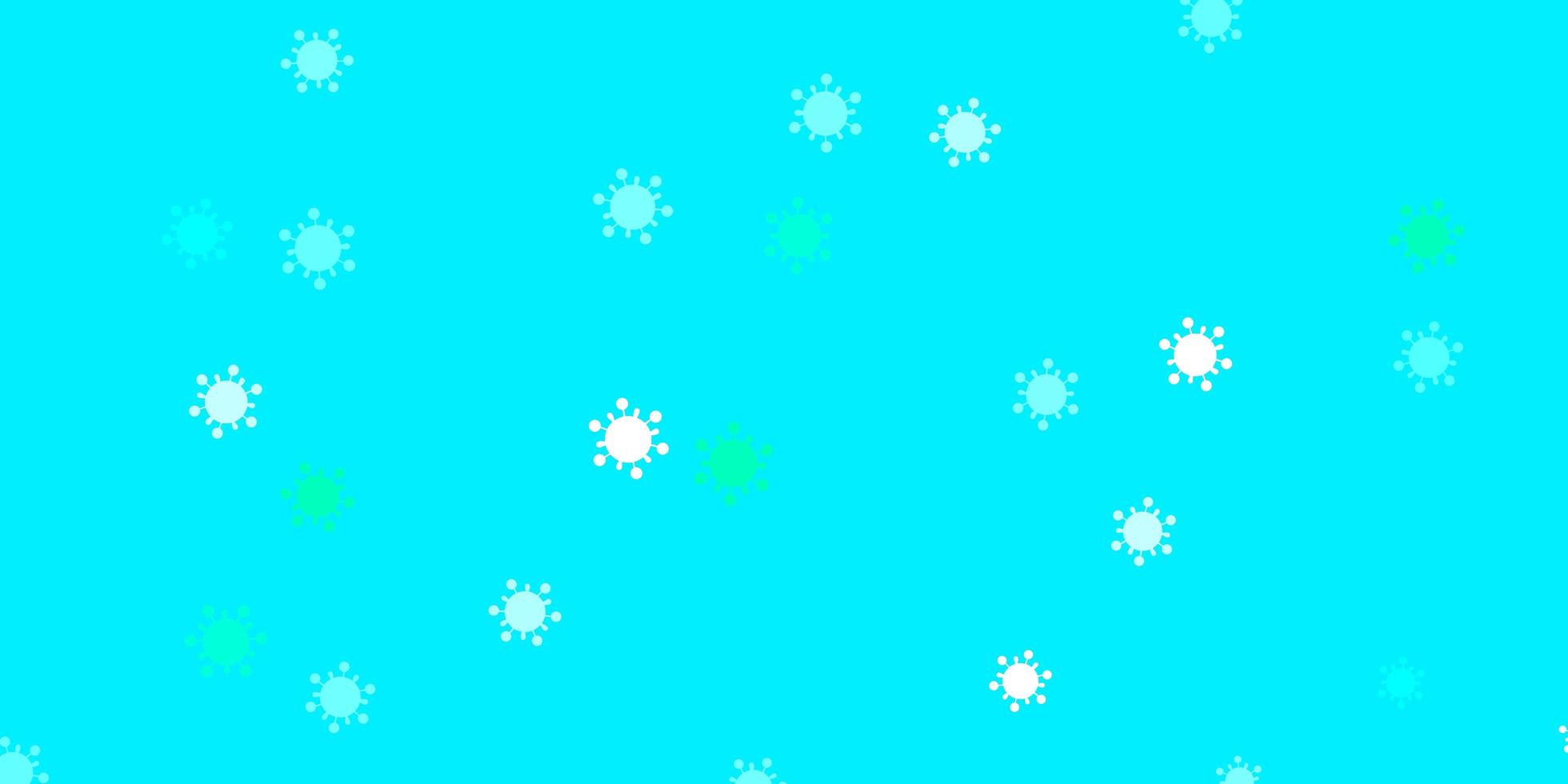 ljusblå grön vektor bakgrund med covid19 symboler