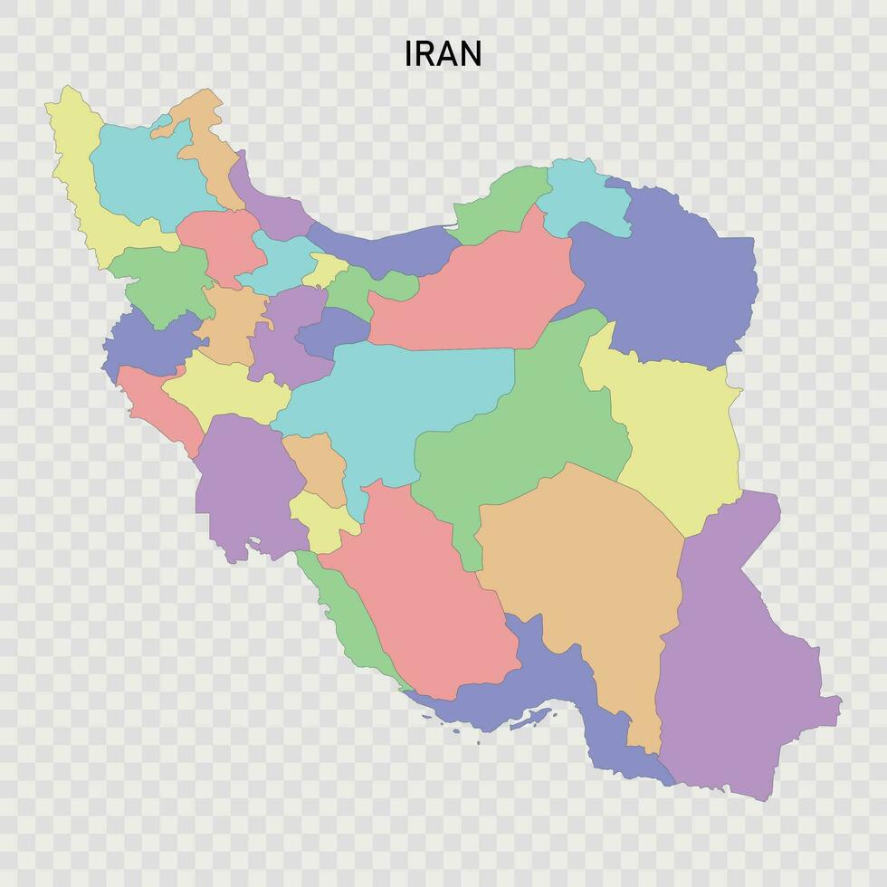 isolerat färgad Karta av iran vektor