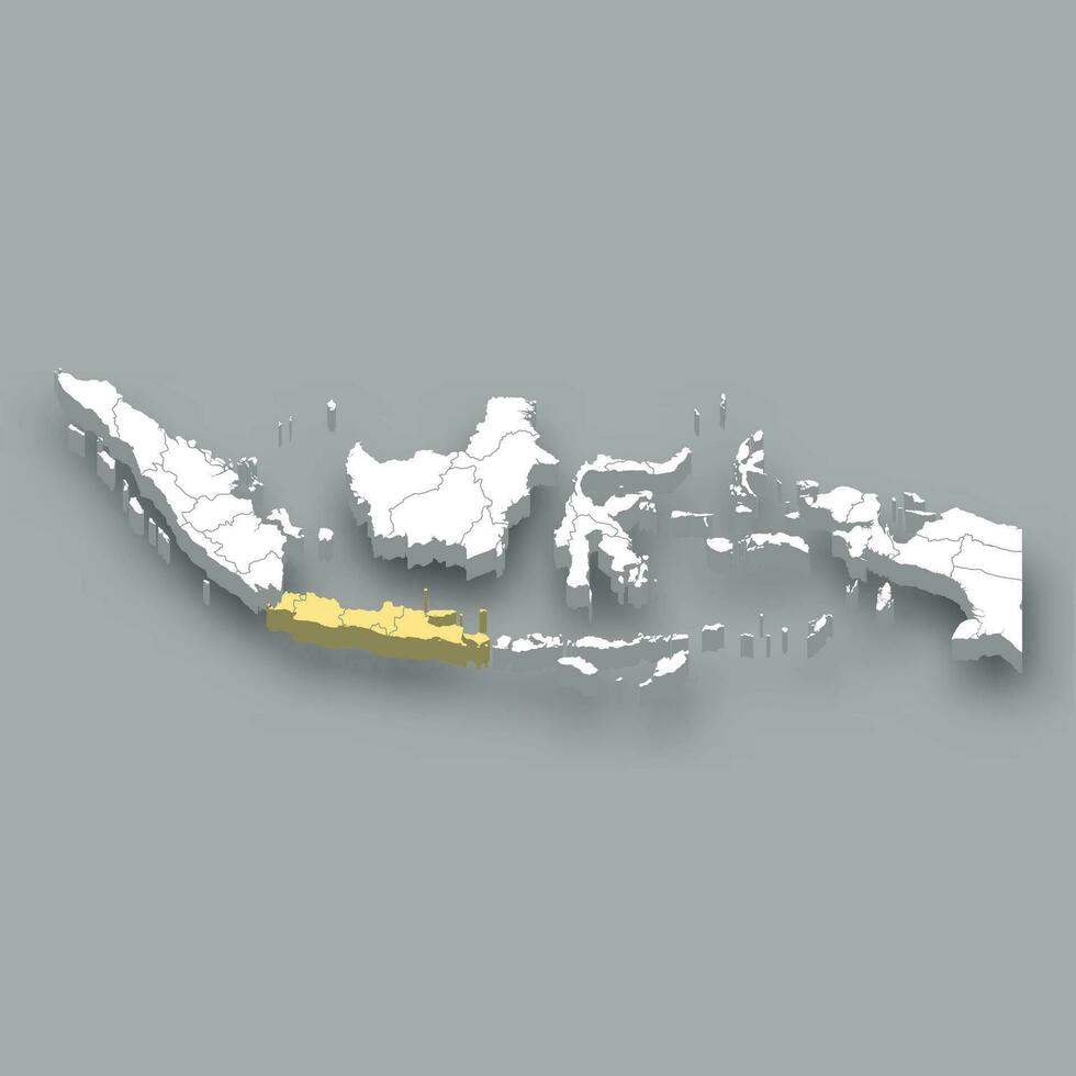 Java Region Ort innerhalb Indonesien Karte vektor