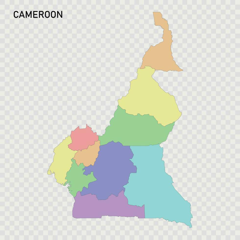 isoliert farbig Karte von Kamerun vektor