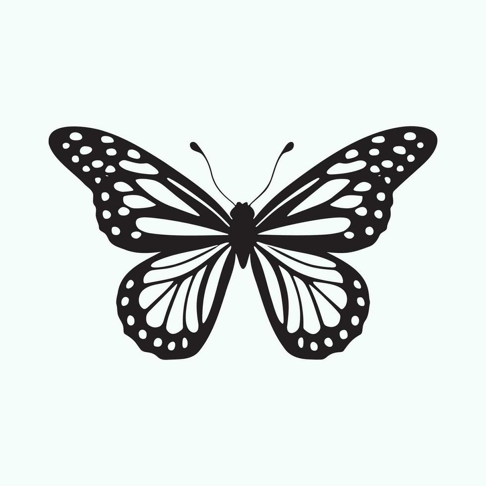 Silhouette von Schmetterling. einfarbig Vektor Illustration