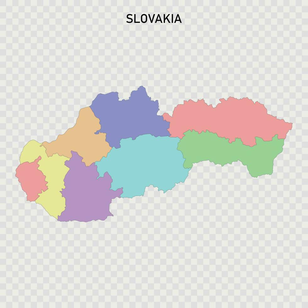 isolerat färgad Karta av slovakia vektor