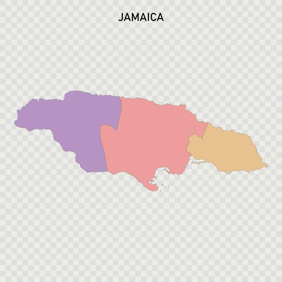 isolerat färgad Karta av jamaica med gränser vektor