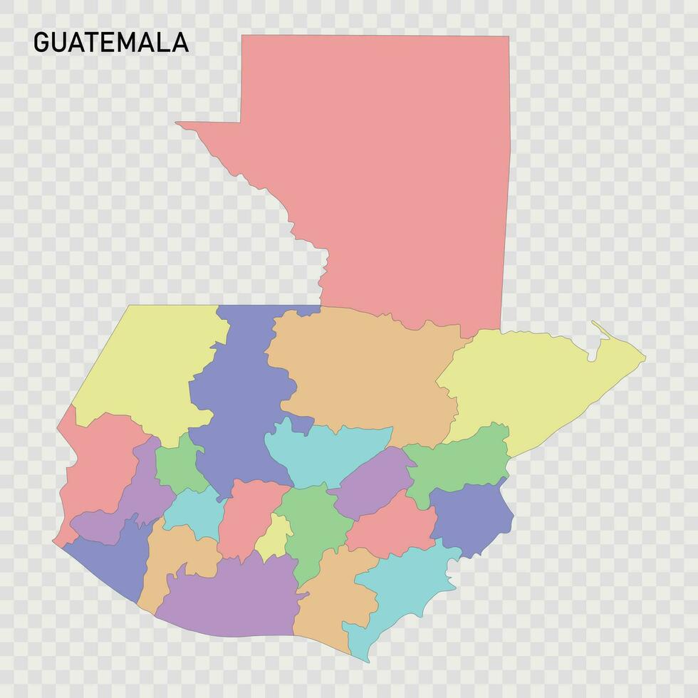 isolerat färgad Karta av guatemala med gränser vektor