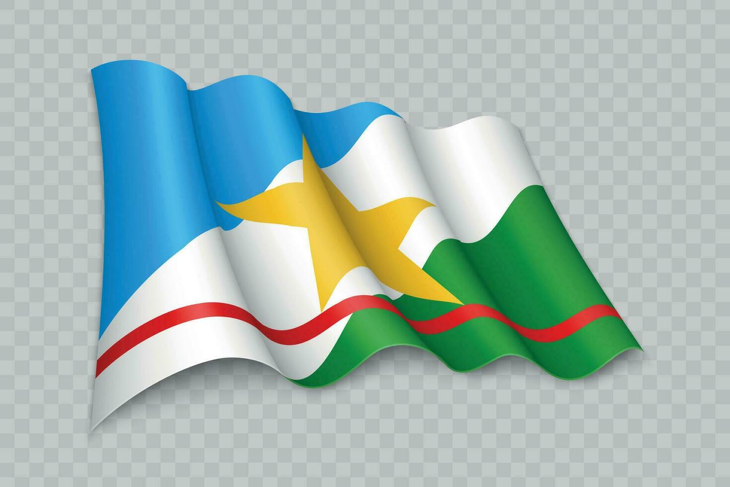 3d realistisch winken Flagge von roraima ist ein Zustand von Brasilien vektor