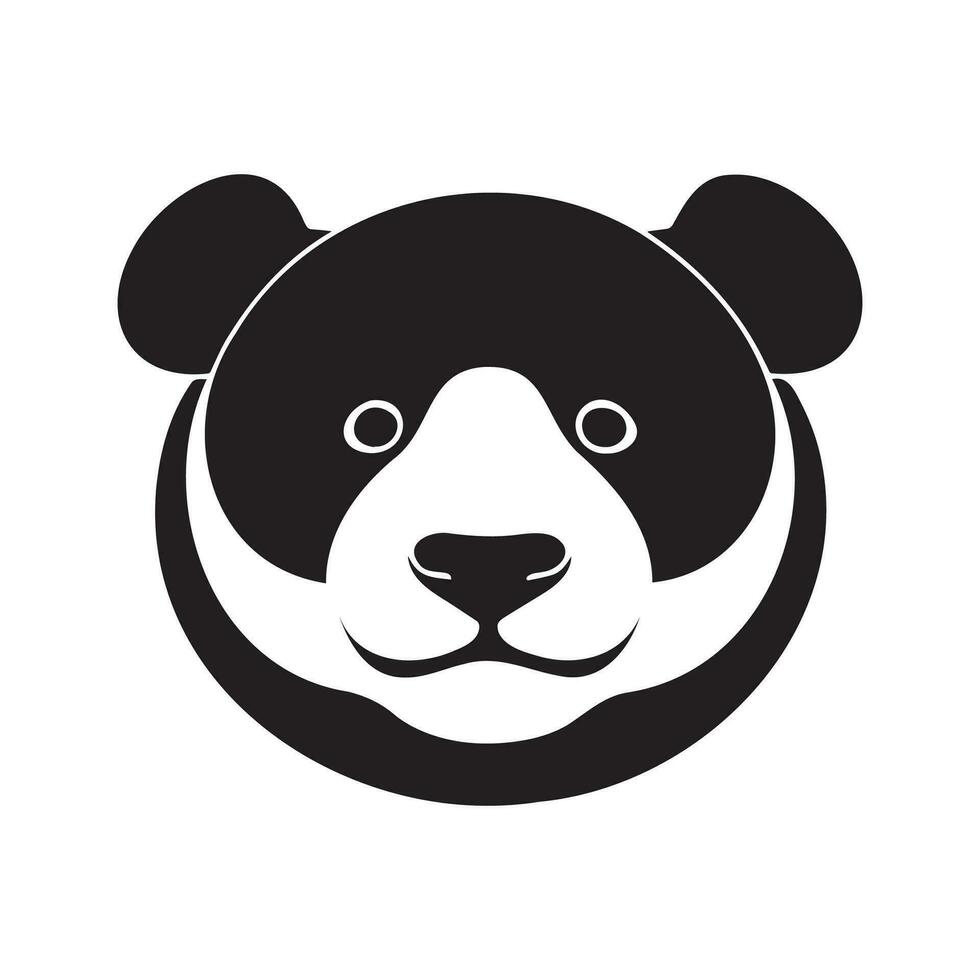 Panda Kopf schwarz und Weiß Vektor Symbol