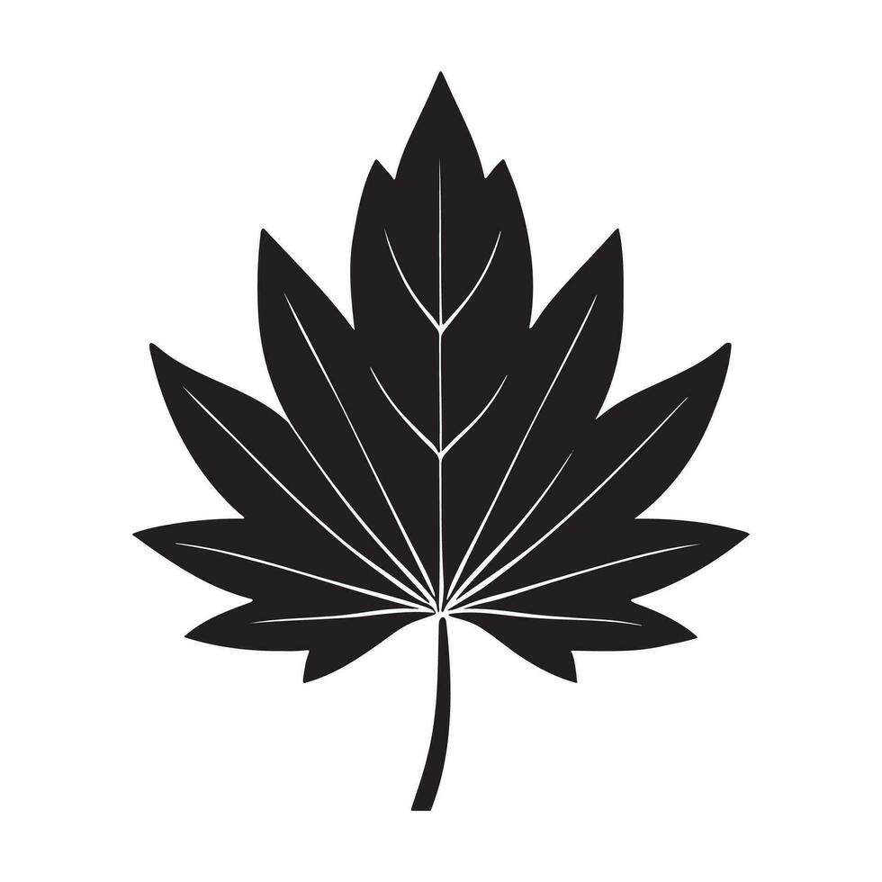handflatan blad silhuett logotyp isolerat på vit bakgrund vektor