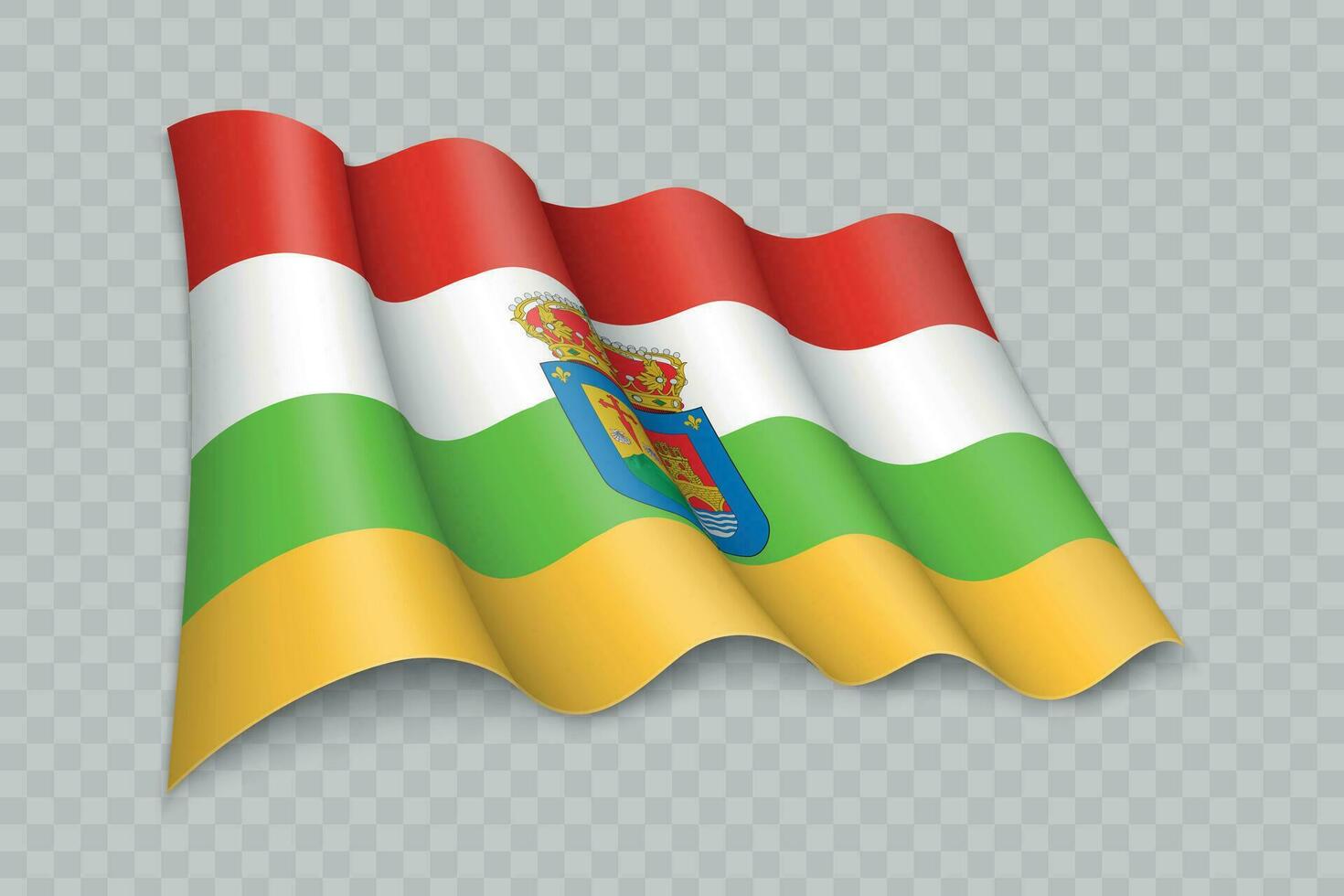 3d realistisk vinka flagga av la rioja är en område av Spanien vektor