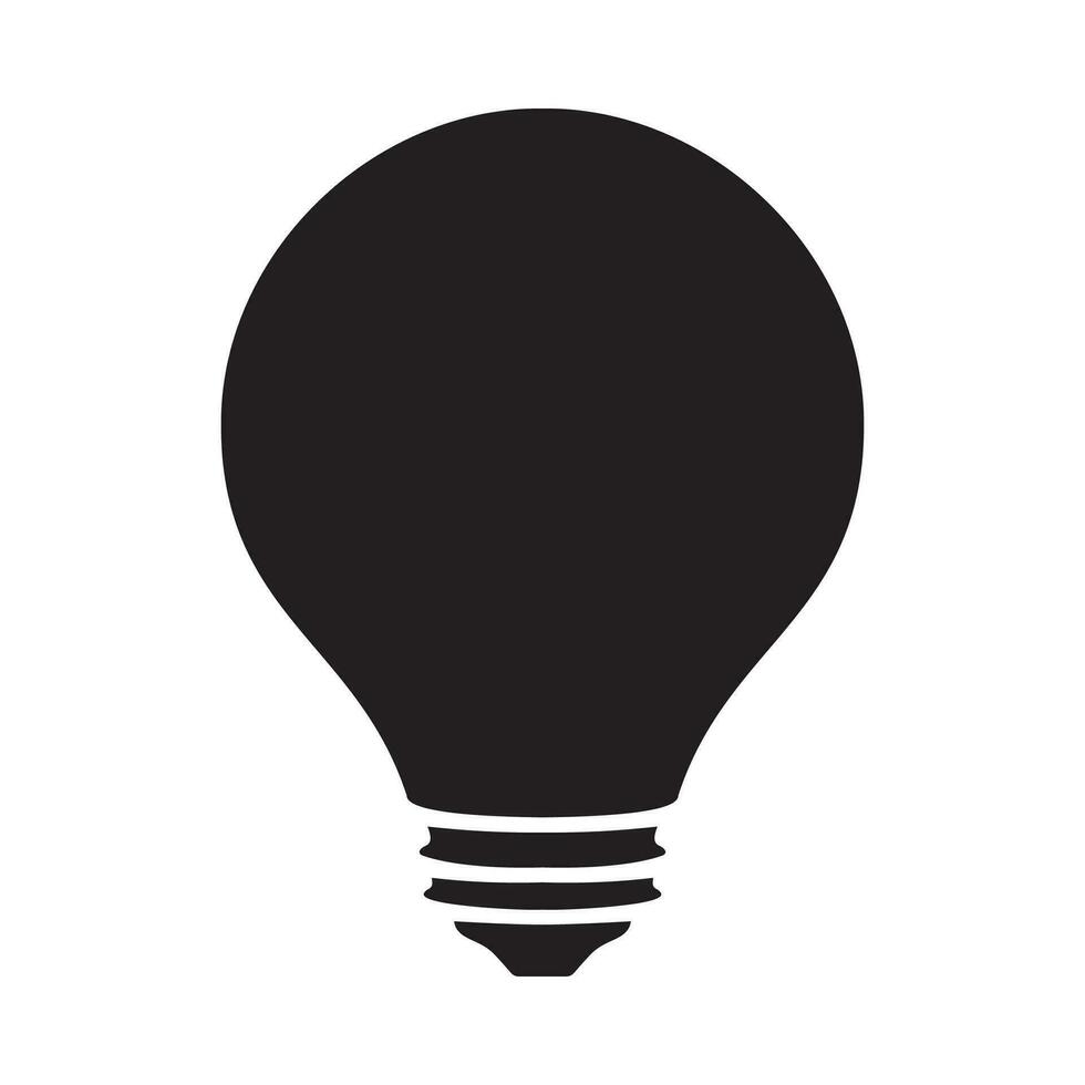 ljus Glödlampa silhuett logotyp isolerat på vit bakgrund vektor
