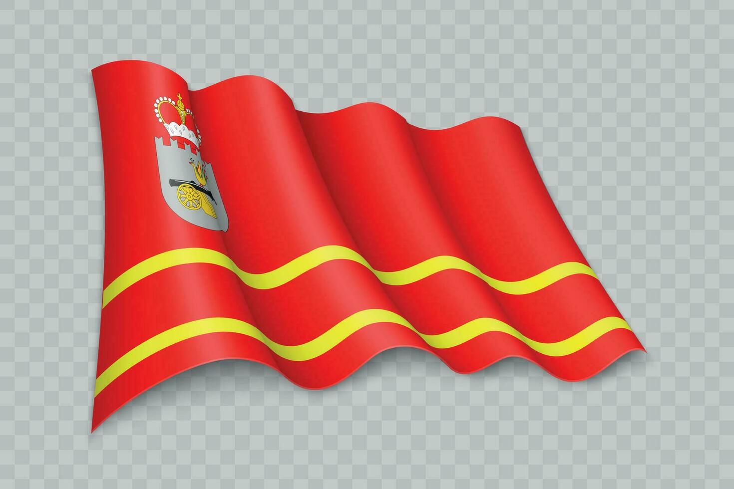 3d realistisk vinka flagga av smolensk oblast är en område av ryssland vektor