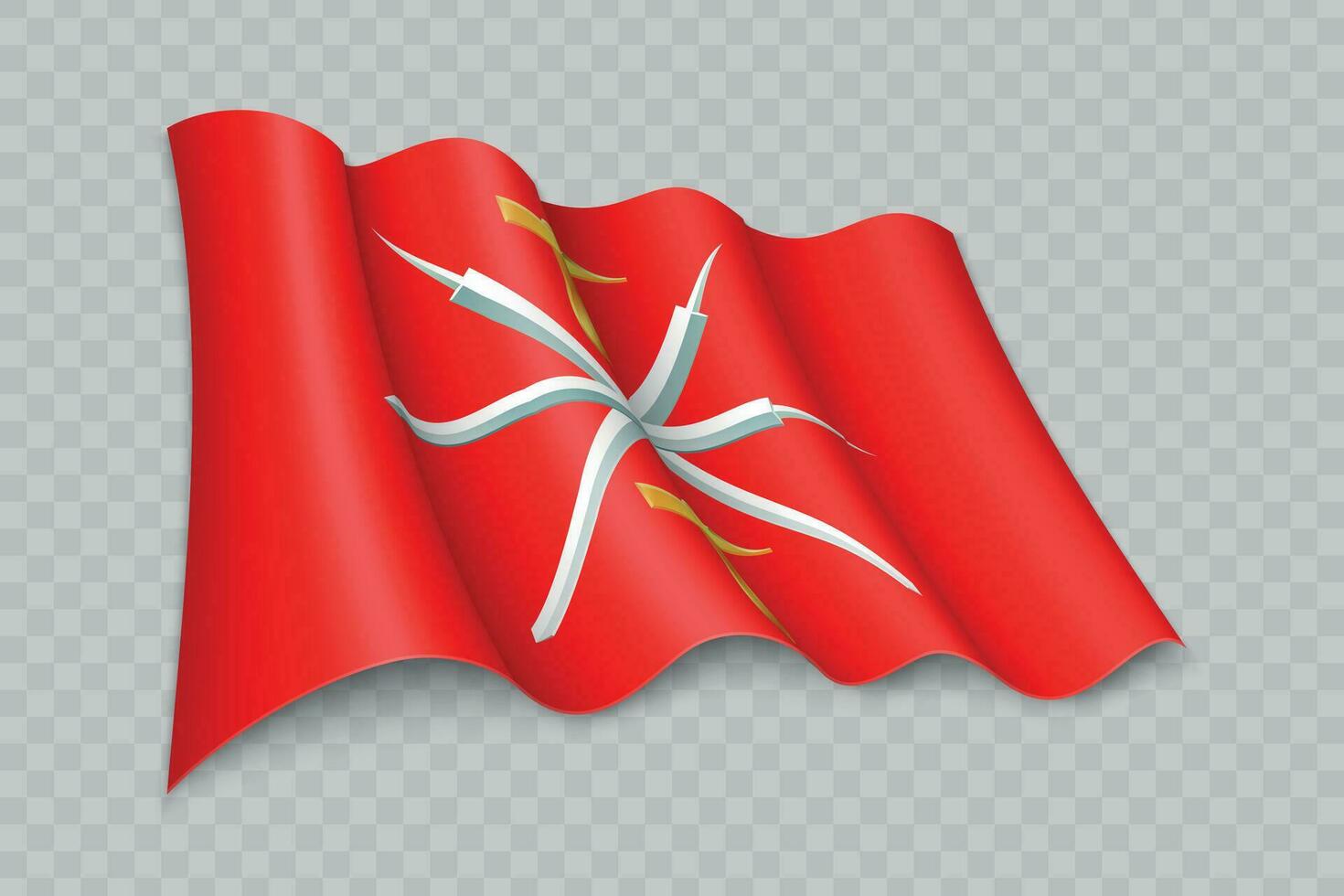 3d realistisch winken Flagge von tula Oblast ist ein Region von Russland vektor