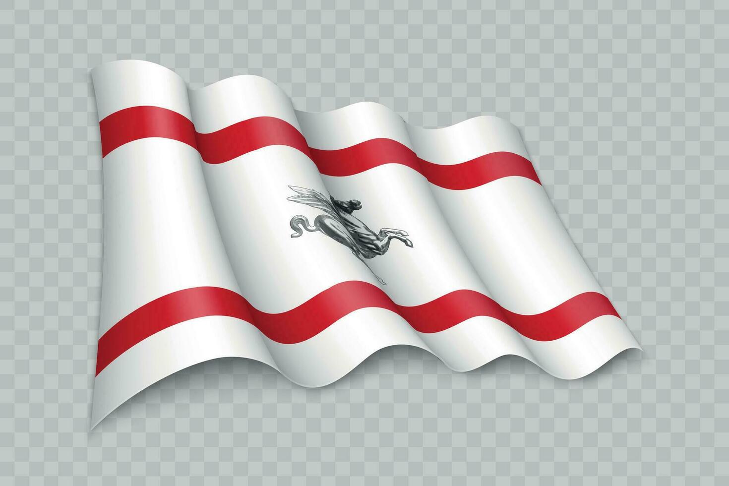 3d realistisk vinka flagga av tuscany är en område av Italien vektor