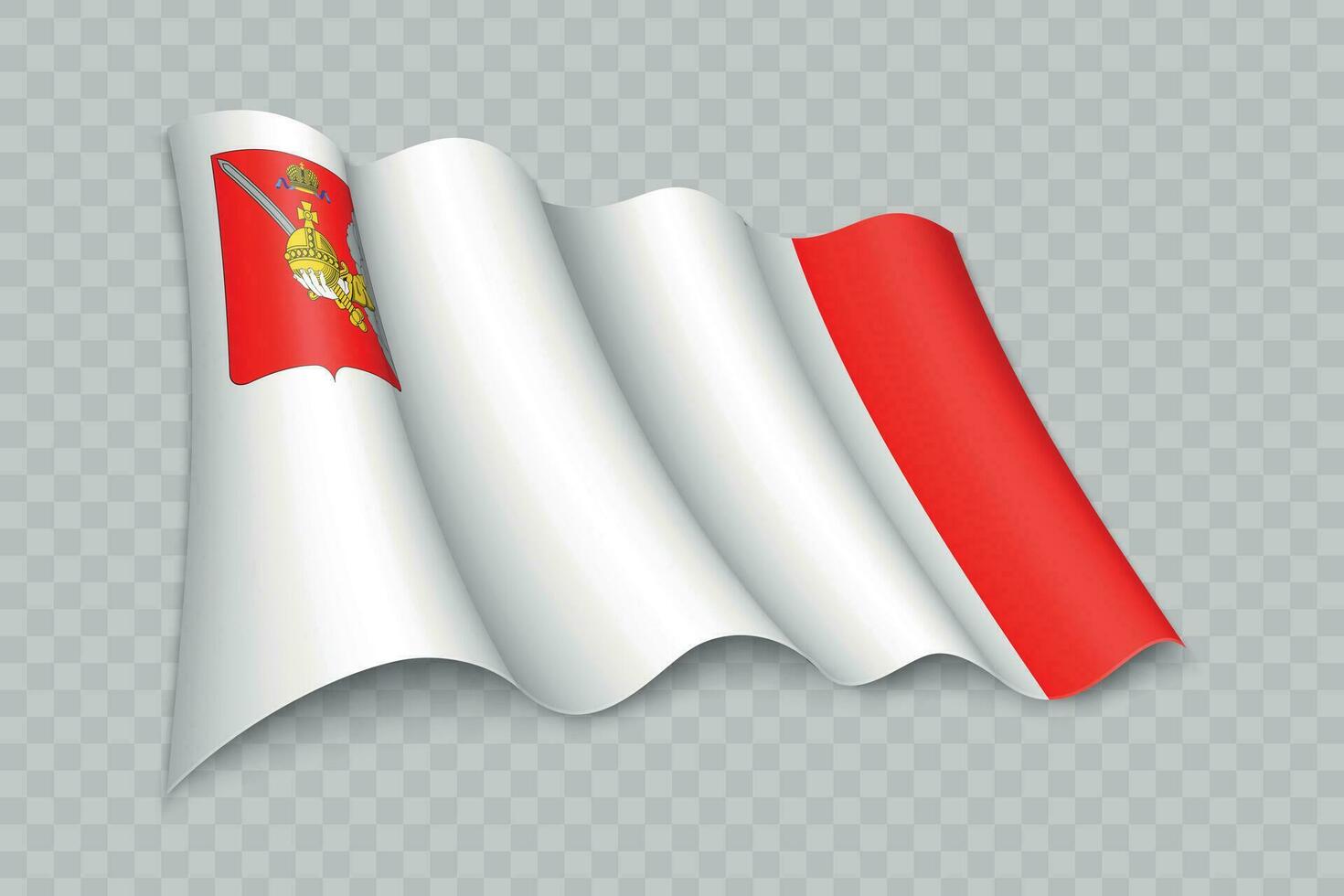 3d realistisk vinka flagga av vologda oblast är en område av ryssland vektor