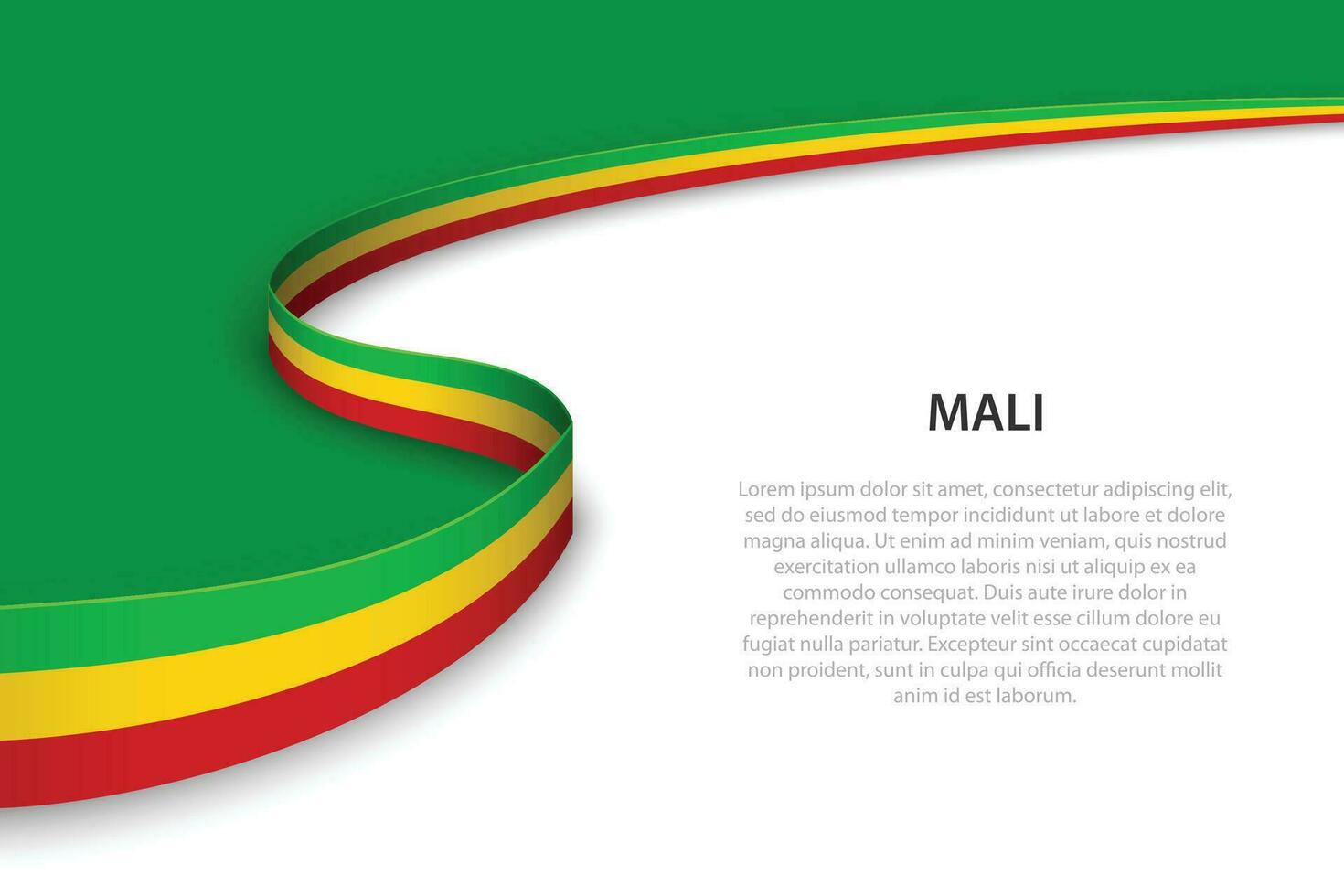 Welle Flagge von Mali mit Copyspace Hintergrund. vektor