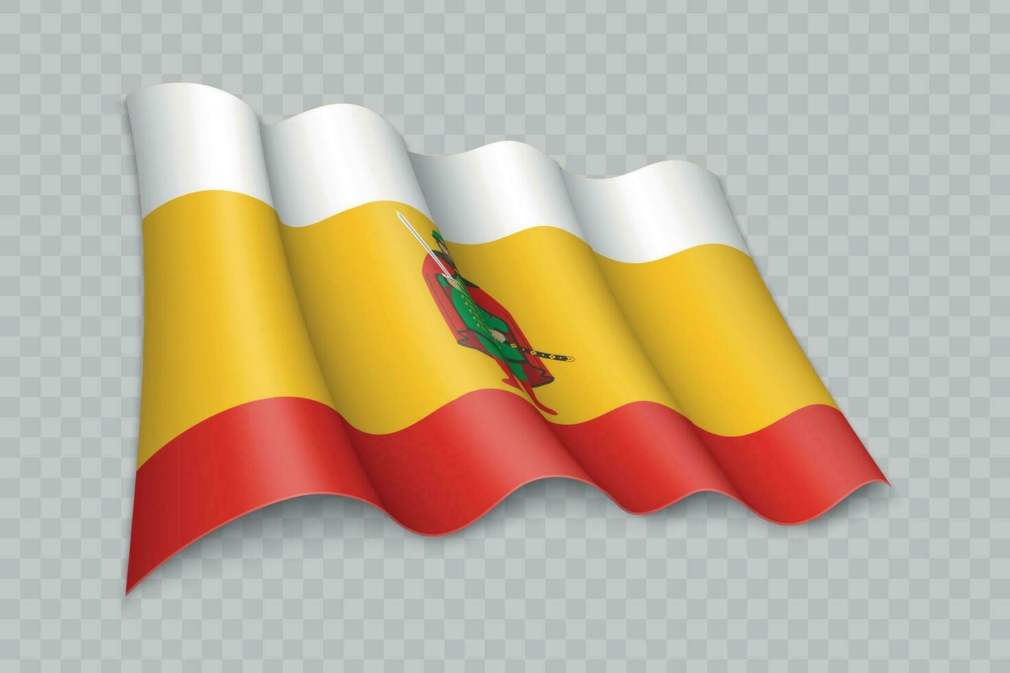 3d realistisch winken Flagge von Rjasan Oblast ist ein Region von Russland vektor