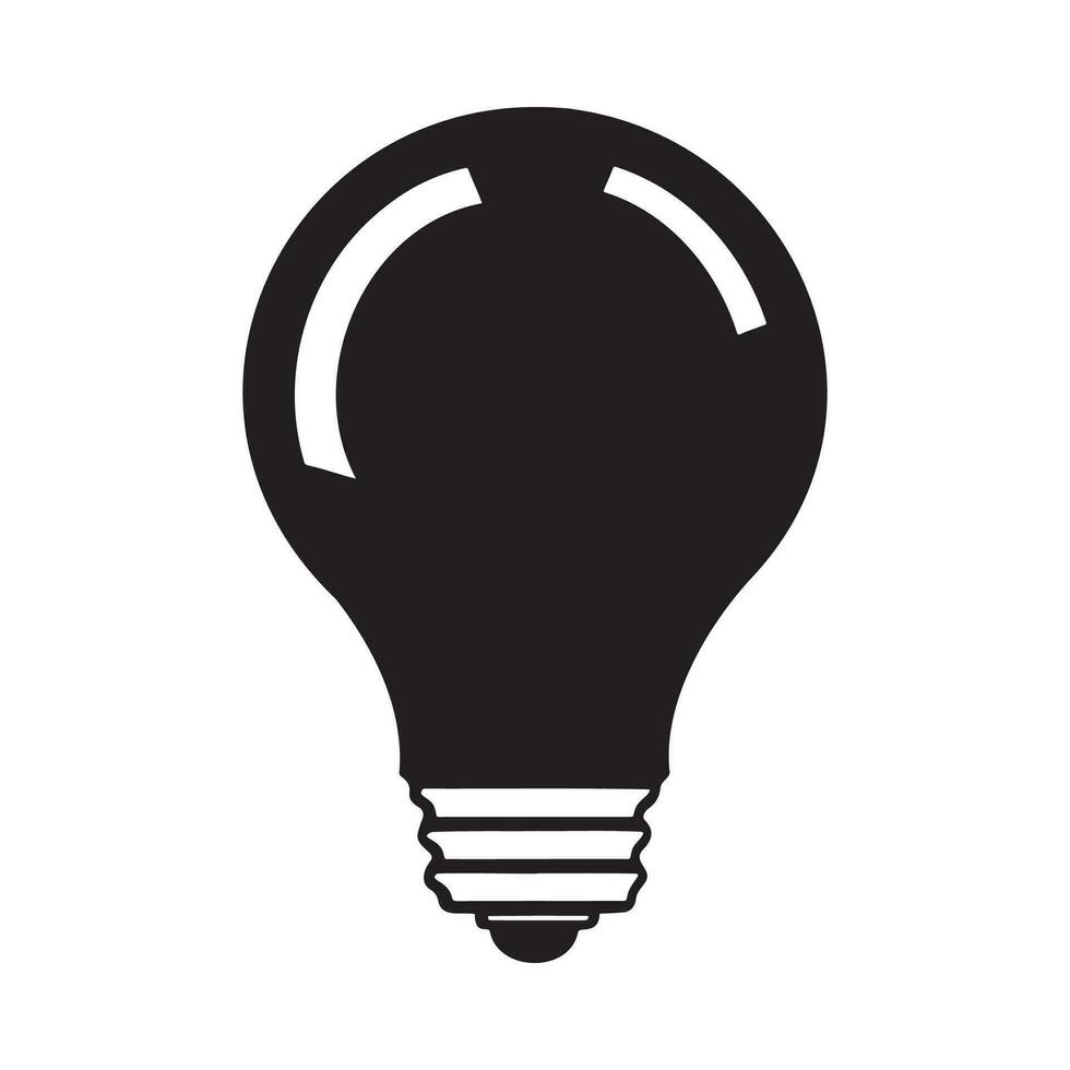 ljus Glödlampa silhuett logotyp isolerat på vit bakgrund vektor
