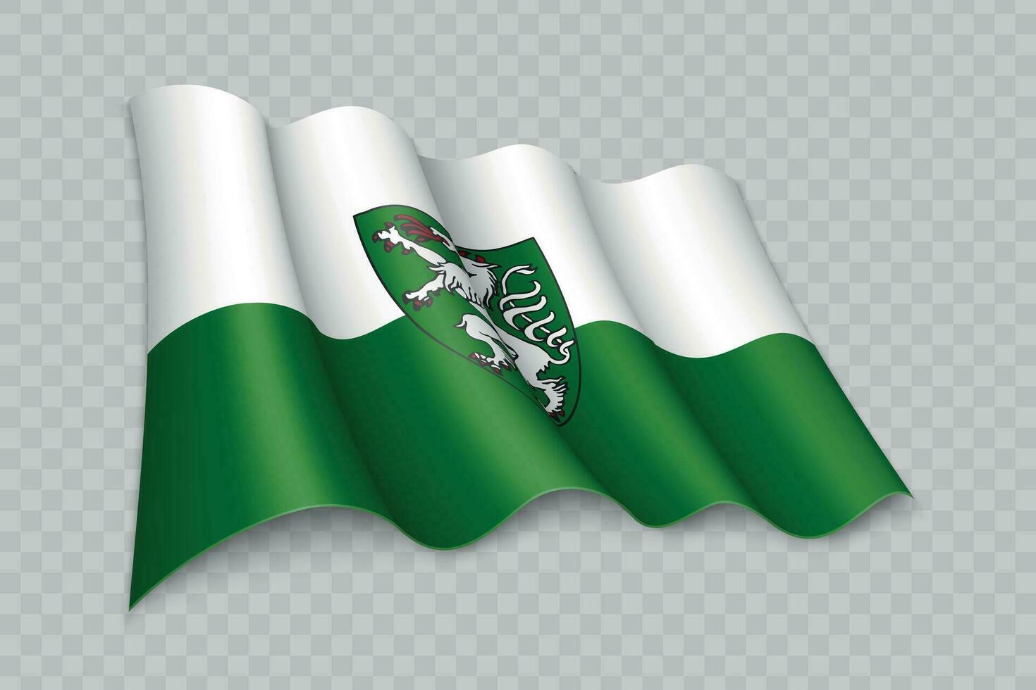 3d realistisch winken Flagge von Steiermark ist ein Zustand von Österreich vektor