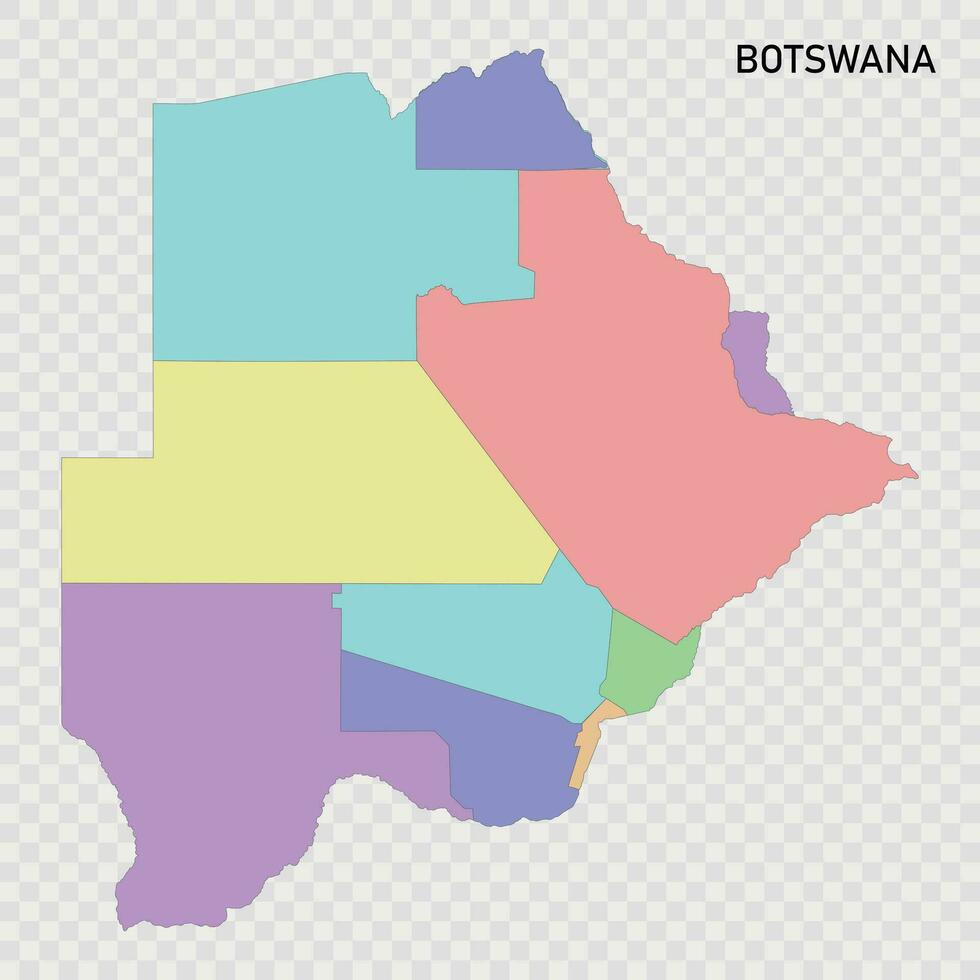 isoliert farbig Karte von Botswana vektor