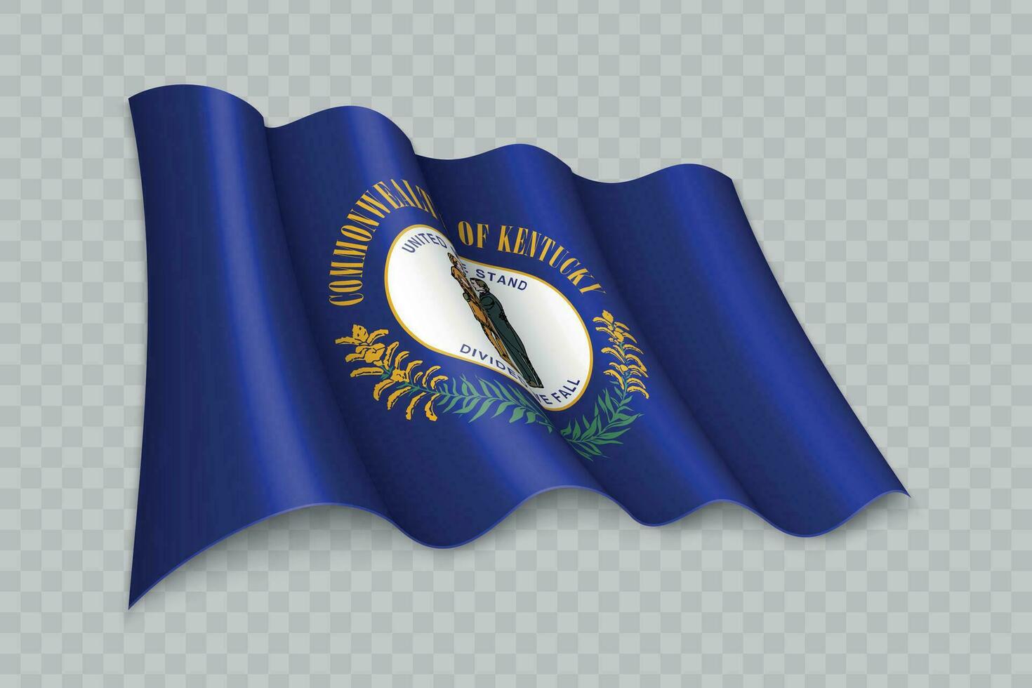 3d realistisch winken Flagge von Kentucky ist ein Zustand von vereinigt Zustände vektor