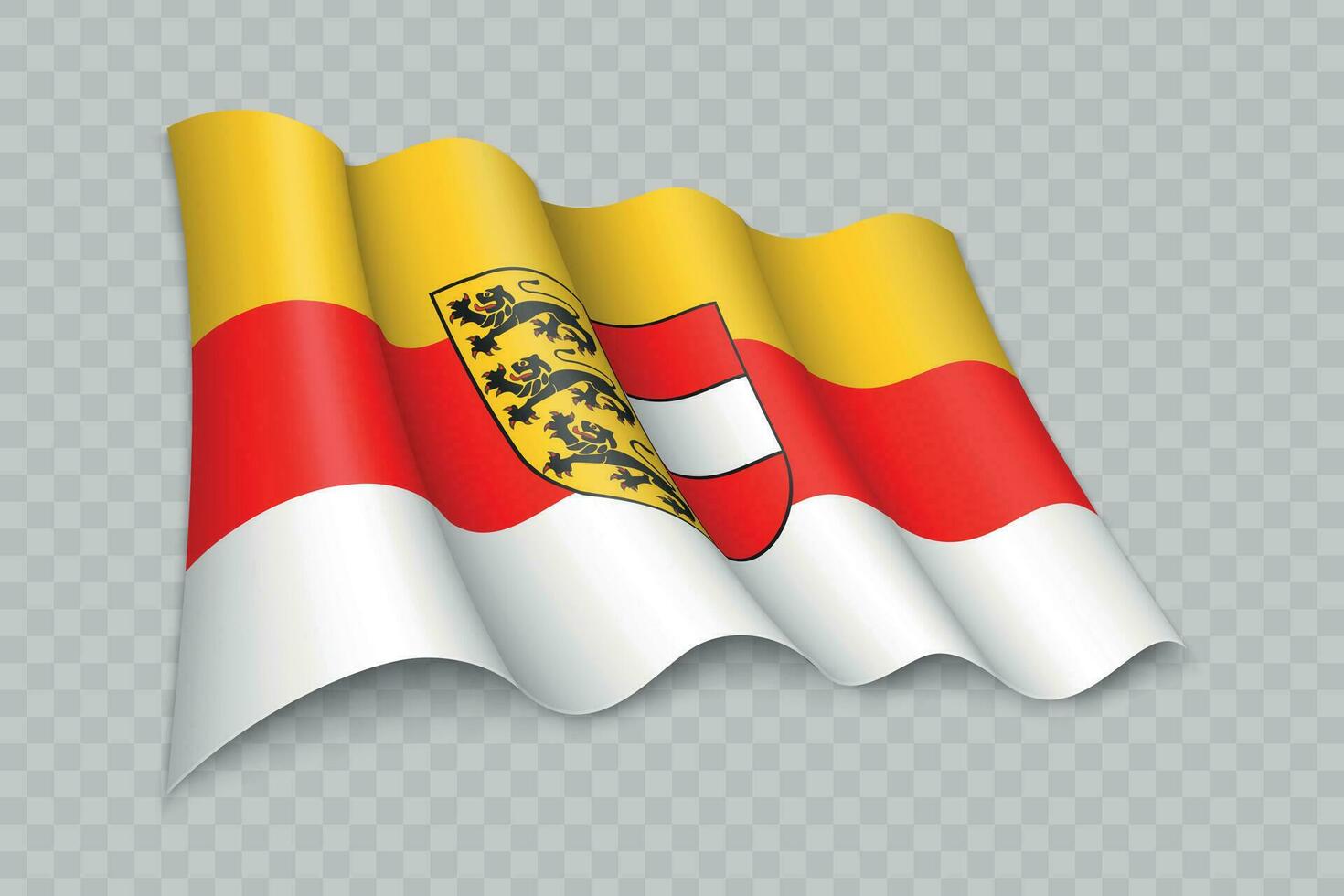 3d realistisch winken Flagge von Kärnten ist ein Zustand von Österreich vektor