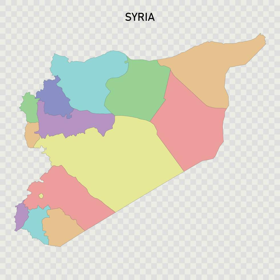 isolerat färgad Karta av syrien vektor