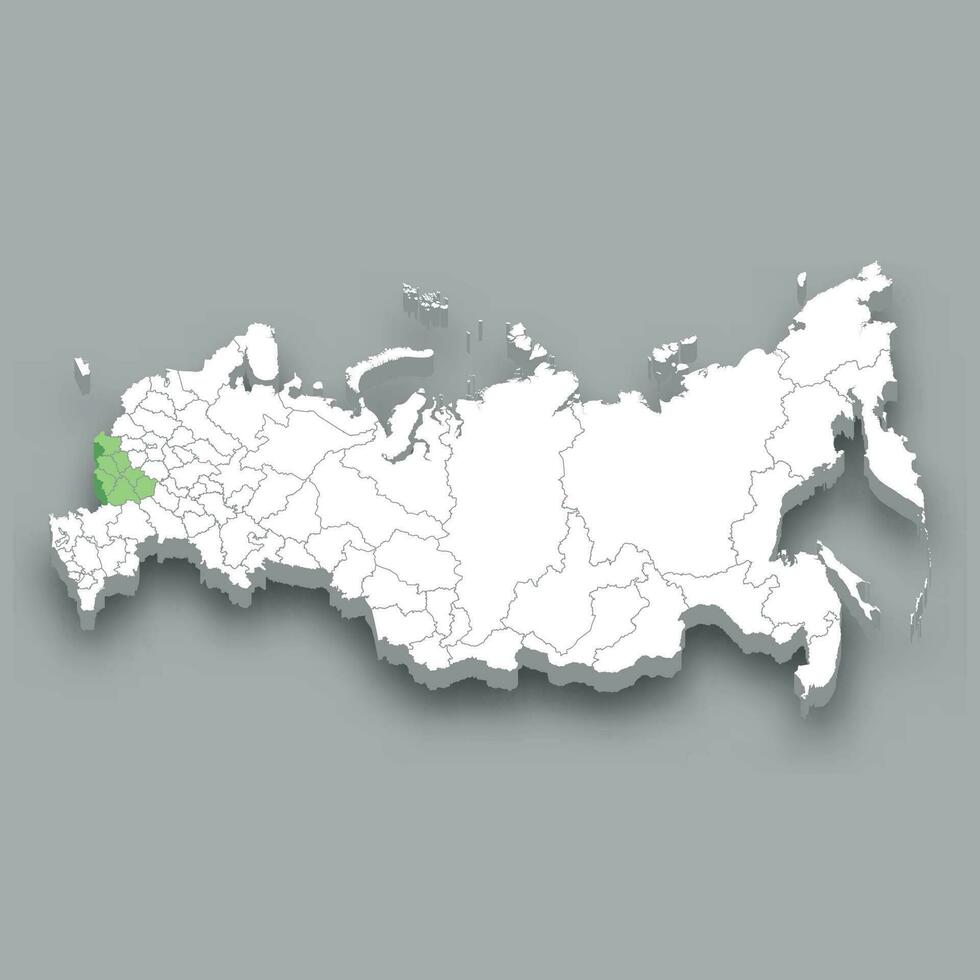 chernozemye område plats inom ryssland Karta vektor