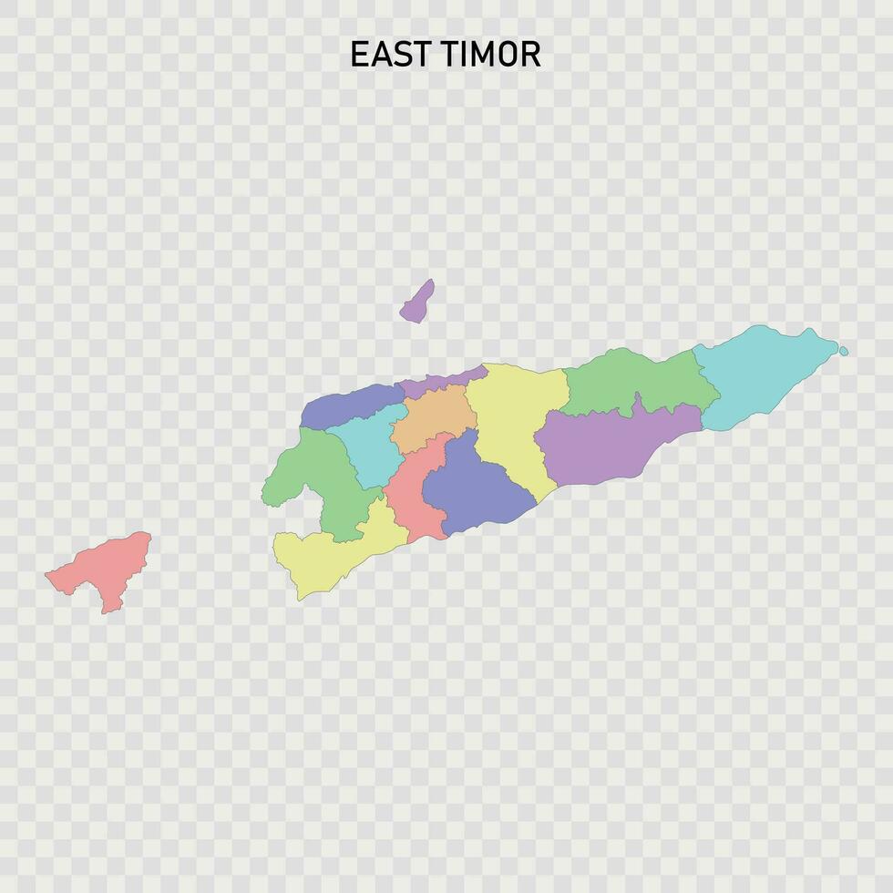 isoliert farbig Karte von Osten Timor vektor