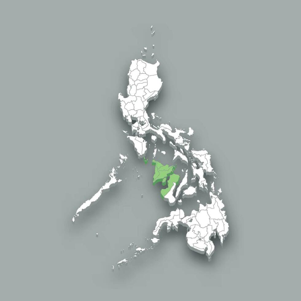 Västra visayas område plats inom filippinerna Karta vektor
