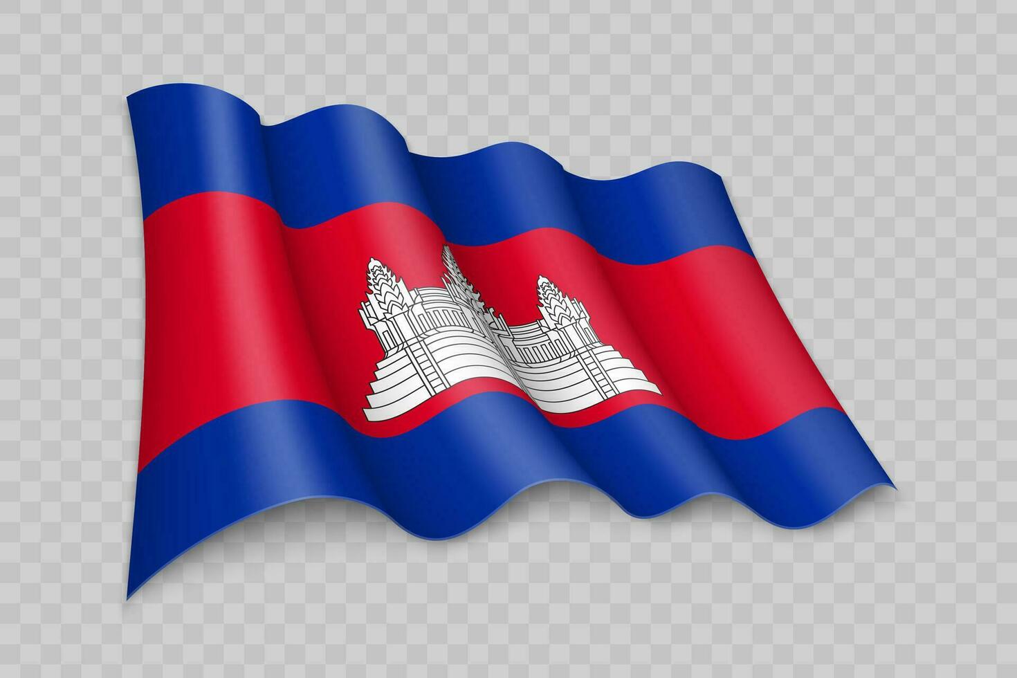 3d realistisch winken Flagge von Kambodscha vektor