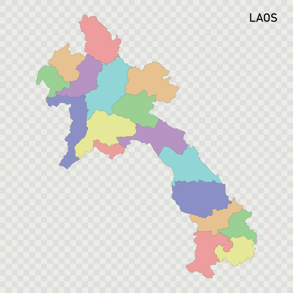 isoliert farbig Karte von Laos vektor