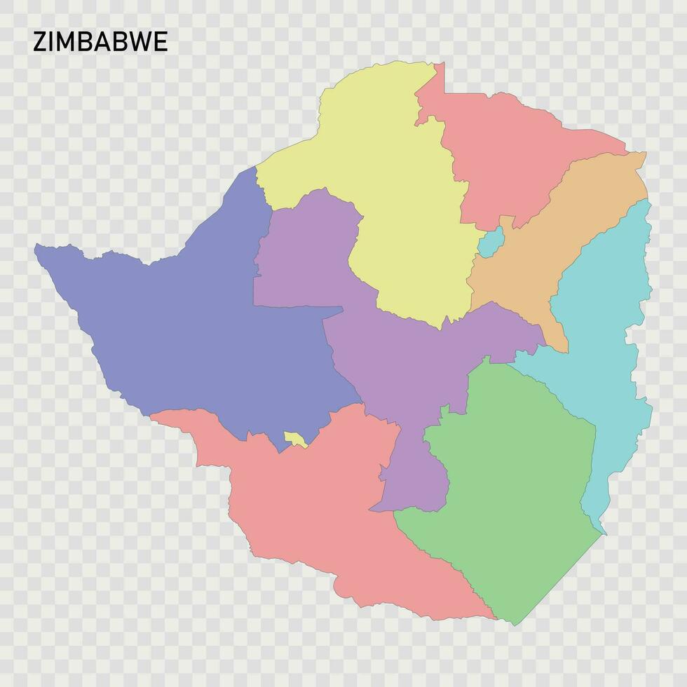 isoliert farbig Karte von Zimbabwe vektor