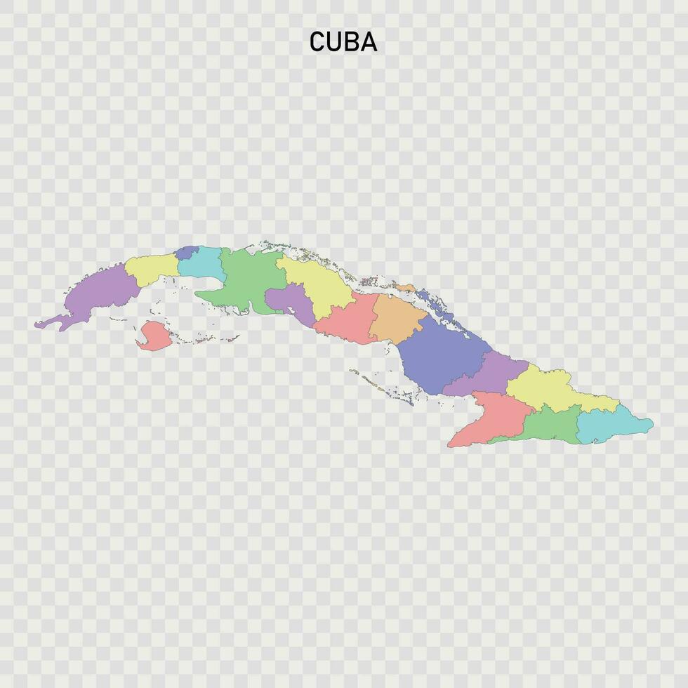 isoliert farbig Karte von Kuba mit Grenzen vektor