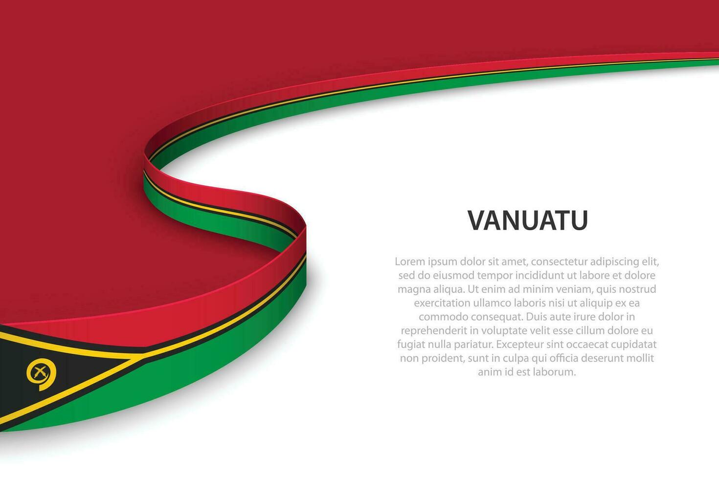 Welle Flagge von Vanuatu mit Copyspace Hintergrund. vektor