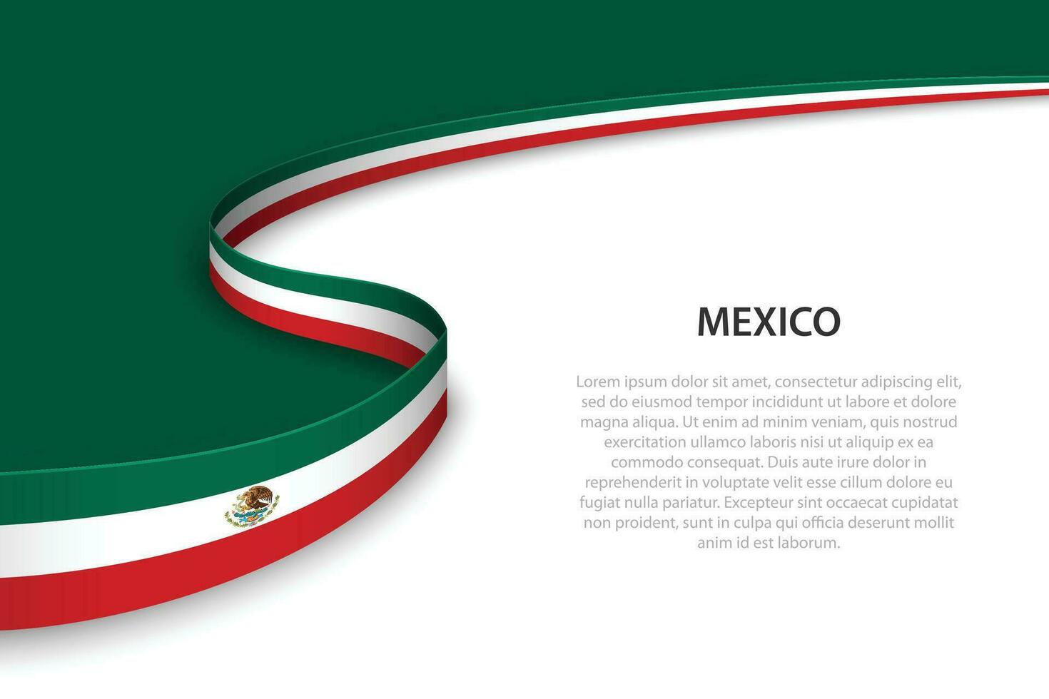 Welle Flagge von Mexiko mit Copyspace Hintergrund. vektor